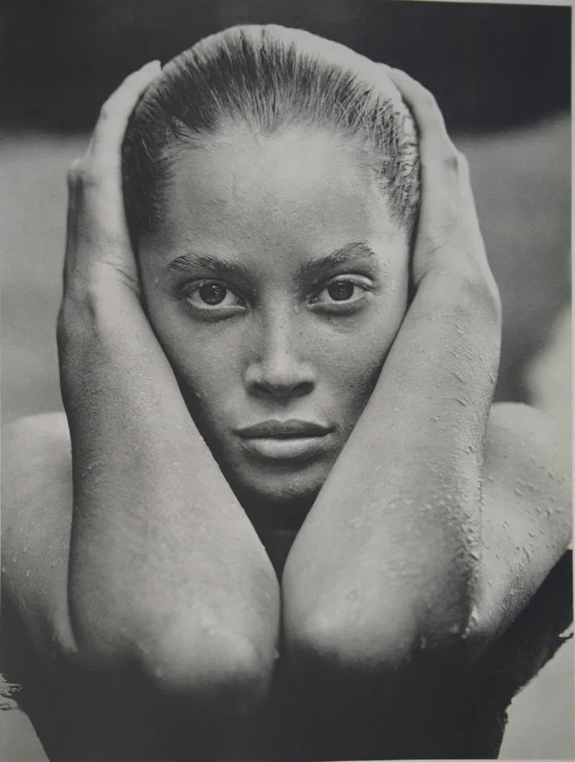 HERB RITTS (1952-2002): Christy Turlington Printed in colors mounted on archival board 14"x 11"