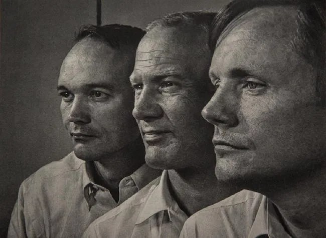 YOUSUF KARSH (1908-2002): Apollo XI Astronauts Printed in colors mounted on archival board 11" x 9"