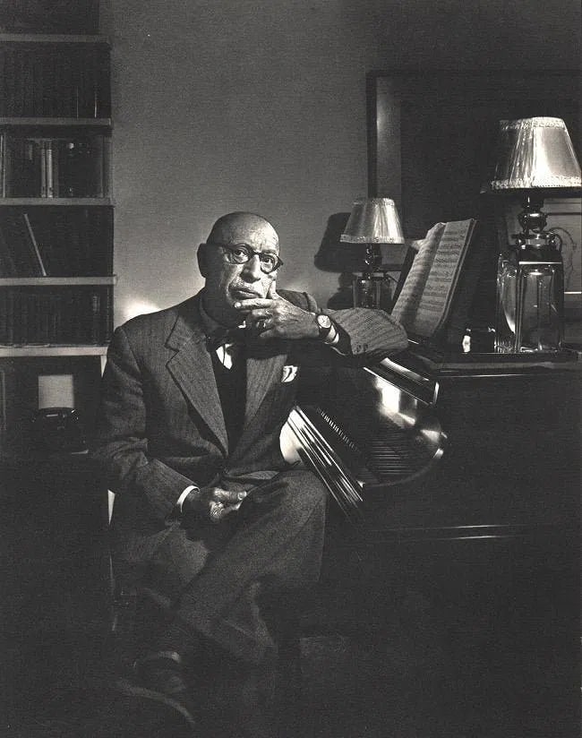 YOUSUF KARSH (1908-2002): Igor Stavinsky Printed in colors mounted on archival board 12" x 9"