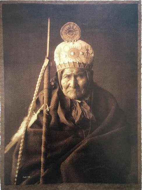 EDWARD WESTON (1886-1958): Geronimo Printed in colors mounted on archival board 8 1/2" x 6 1/2"