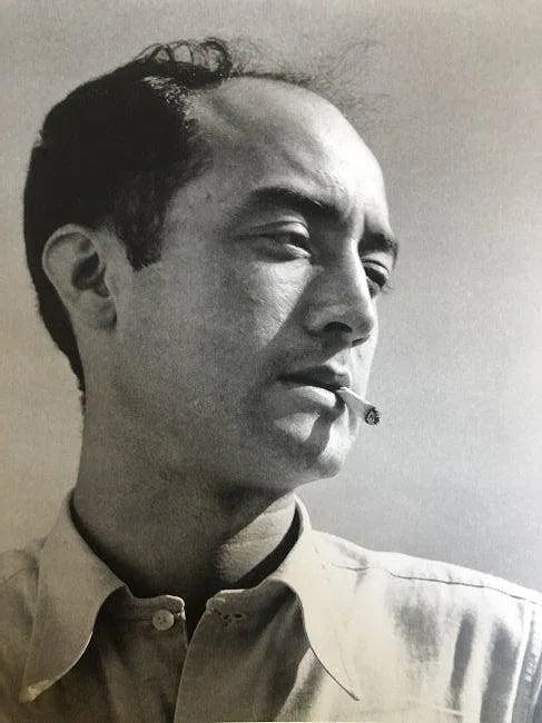 EDWARD WESTON (1886-1958): Isamu Noguchi, Printed in colors mounted on archival board 9.5" x 7.5"
