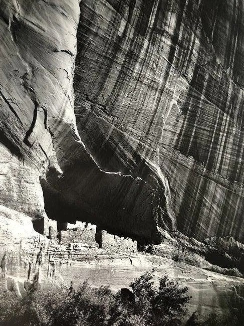 ANSEL ADAMS (B. 1902-1984): White House Ruin, Canyon de Chelly National Monument, Arizona Printed in colors mounted on archival board 11 1/2" x 8"