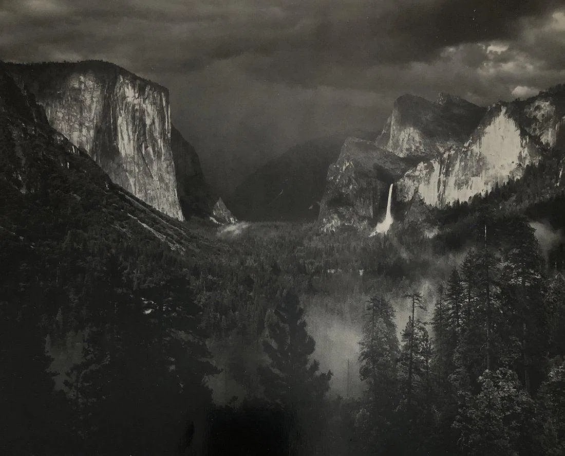 ANSEL ADAMS (B. 1902-1984): Clearing Winter Storm, Yosemite National Park, California Printed in colors mounted on archival board 11 1/2" x 14 1/2"