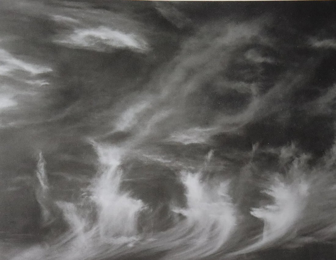 EDWARD WESTON (1886-1958): Cirrus Clouds Printed in colors mounted on archival board 7 1/2" x 9 1/2"