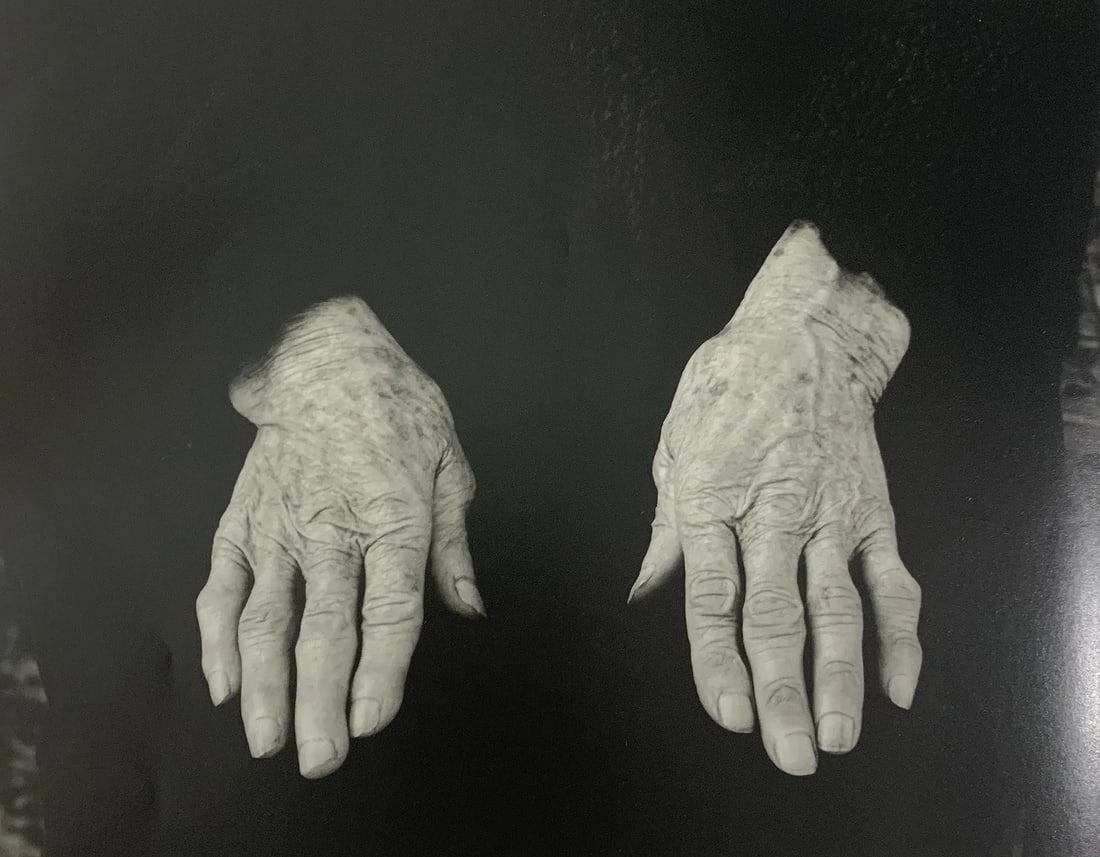 PAUL STRAND (1890-1976): Aged Hands Printed in colors mounted on archival board 7 1/2" x 9 1/2"