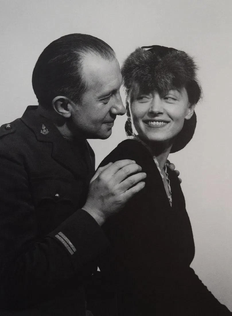 MAN RAY (1890-1976): Paul & Nusch Eluard Printed in colors mounted on archival board 10 1/2" x 8"