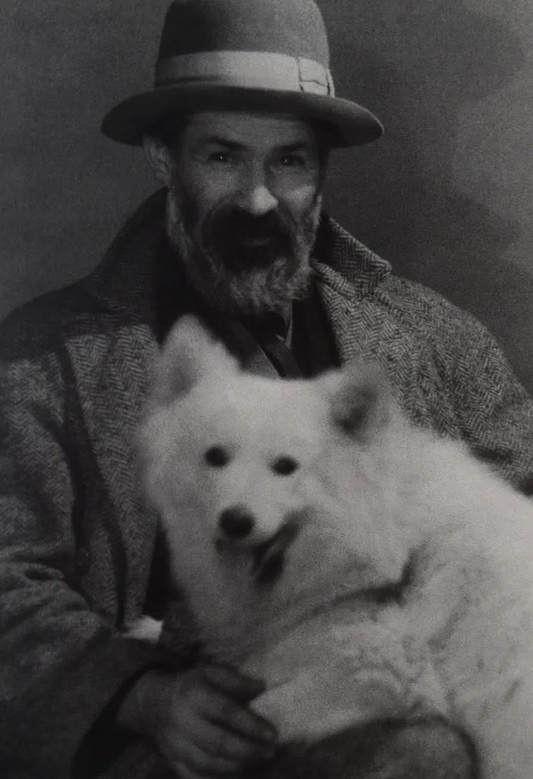 MAN RAY (1890-1976): Conatantin Brancusi Printed in colors mounted on archival board 10 3/8" x 7 1/4"