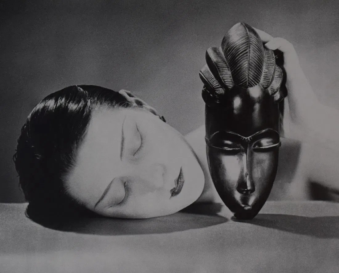 MAN RAY (1890-1976): Noire et Blanche Printed in colors mounted on archival board 8" x 10 1/2"