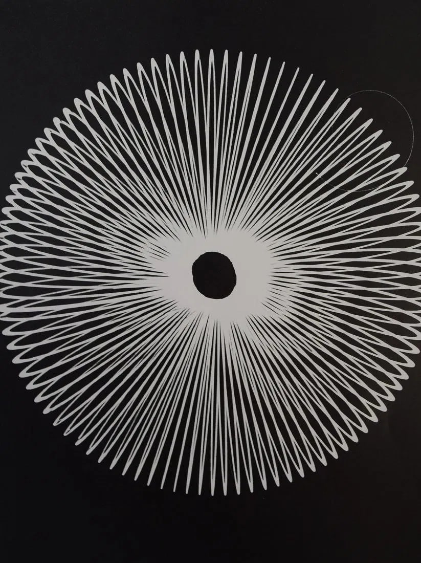 MAN RAY (1890-1976): Rayograph, Printed in colors mounted on archival board 10 3/" x 8"