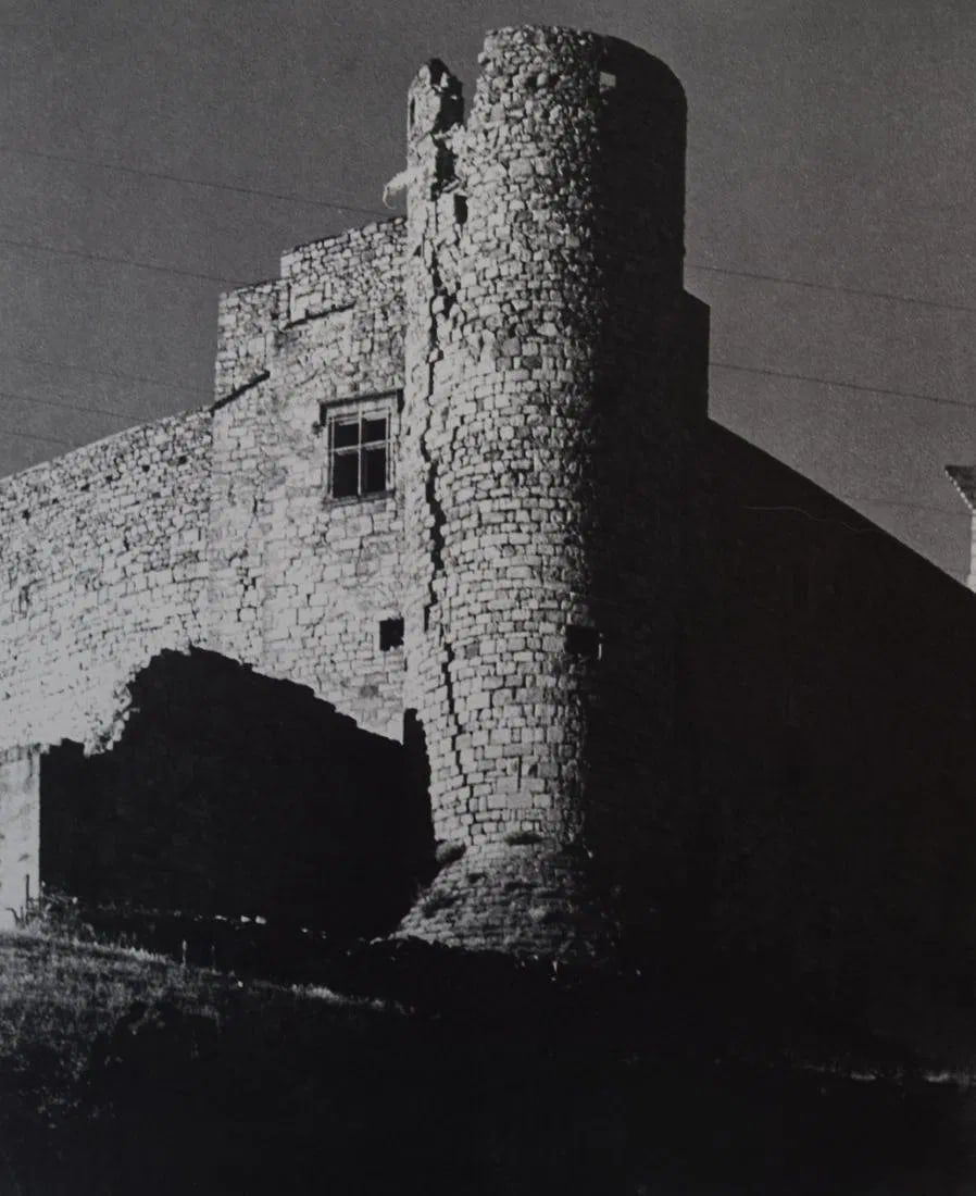 MAN RAY (1890-1976): Chateau de Sade, Printed in colors mounted on archival board 10 3/8" x 8 3/8"
