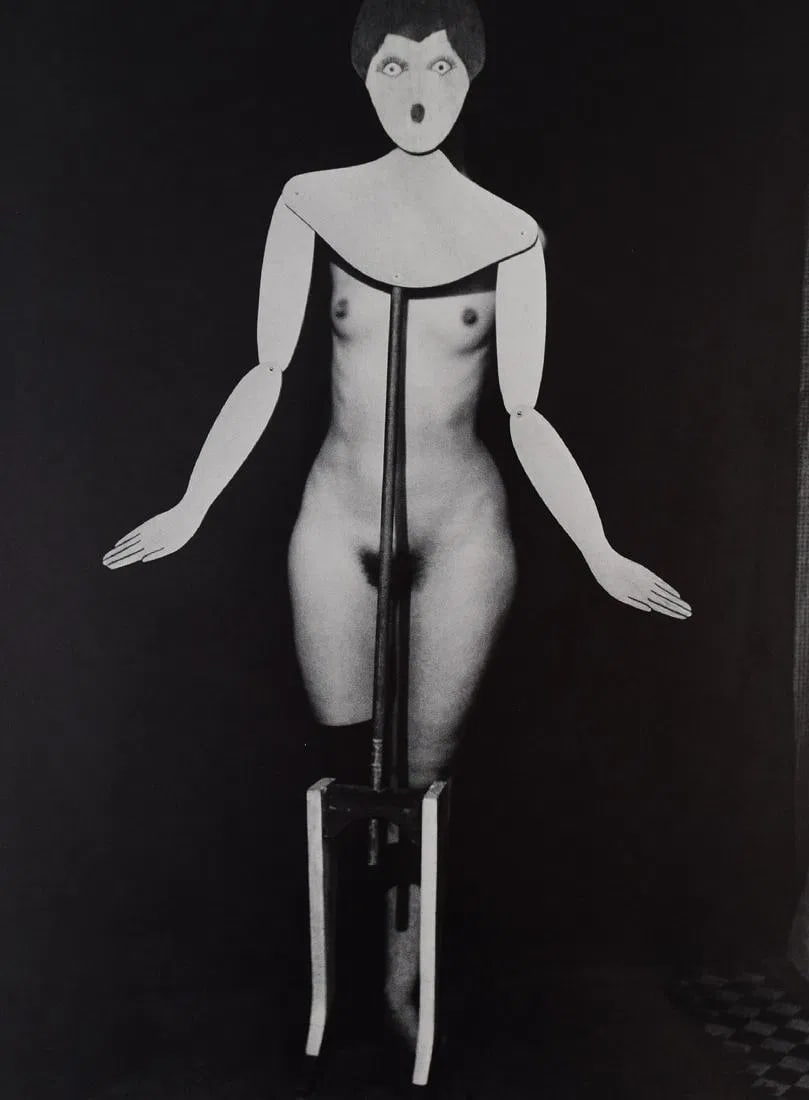 MAN RAY (1890-1976): Coat Stand, Printed in colors mounted on archival board 10 3/8" x 7 3/4"