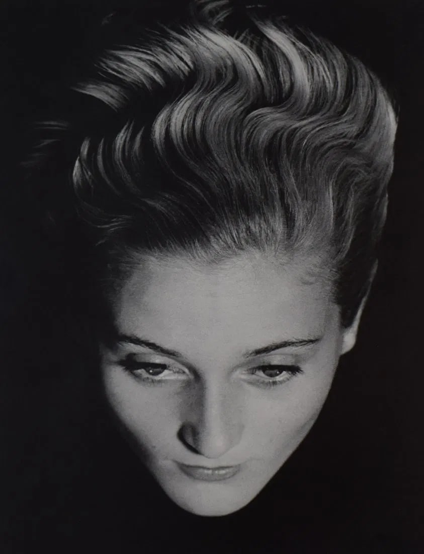 MAN RAY (1890-1976): Head (in positive) Printed in colors mounted on archival board 10 3/8" x 8 1/8"