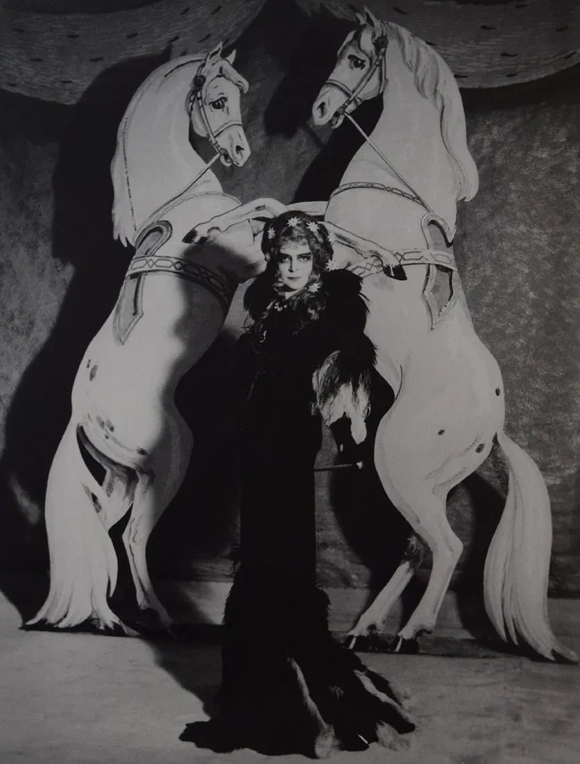 MAN RAY (1890-1976): La Marquise Casati Printed in colors mounted on archival board 10 3/8" x 7 3/4"