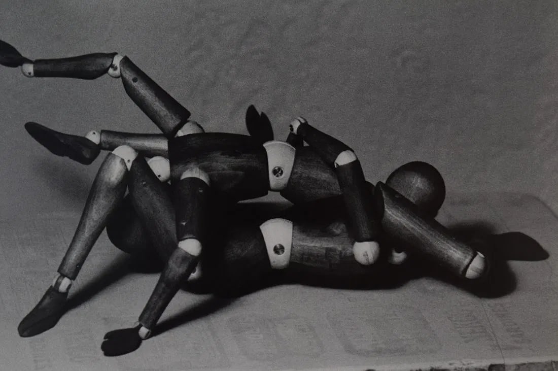 MAN RAY (1890-1976): Mr. & Mrs. Woodman, Printed in colors mounted on archival board 7" x 10"