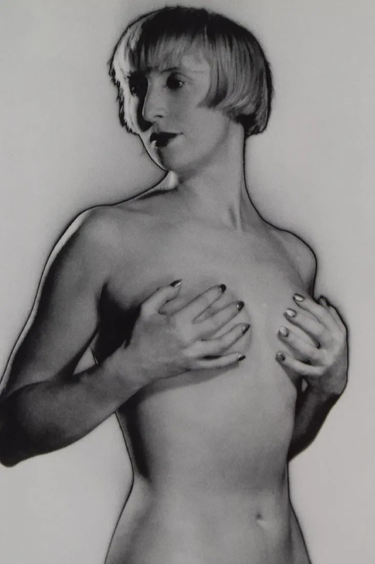 MAN RAY (1890-1976): Suzy Solidor Printed in colors mounted on archival board 10 3/8" x 7"
