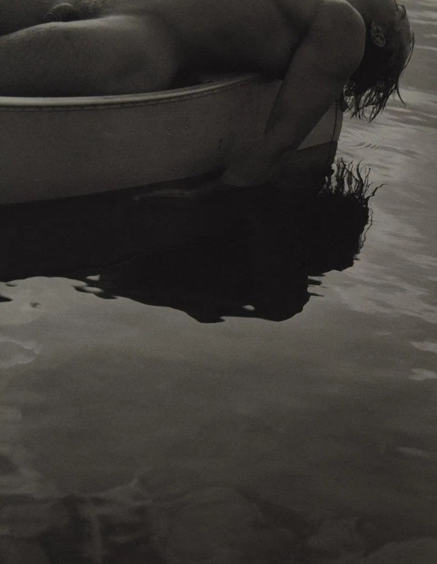 BRUCE WEBER (B.1946): Jason, Bear Pond, Adirondack Park, Printed in colors mounted on archival board 9 3/8" x 7 1/4"
