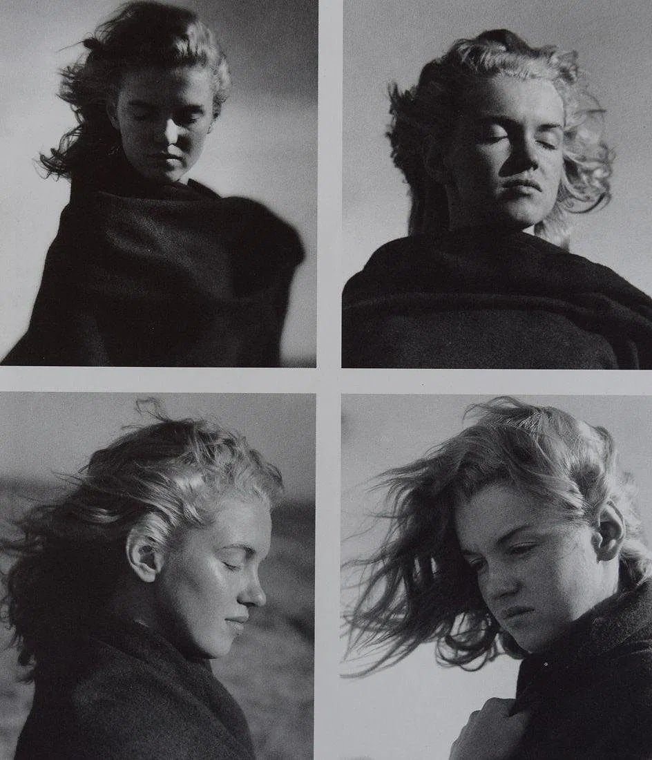 ANDRE De DIENES (1919-1985): Marilyn Monroe, Printed in colors mounted on archival board 12" x 9 1/2"