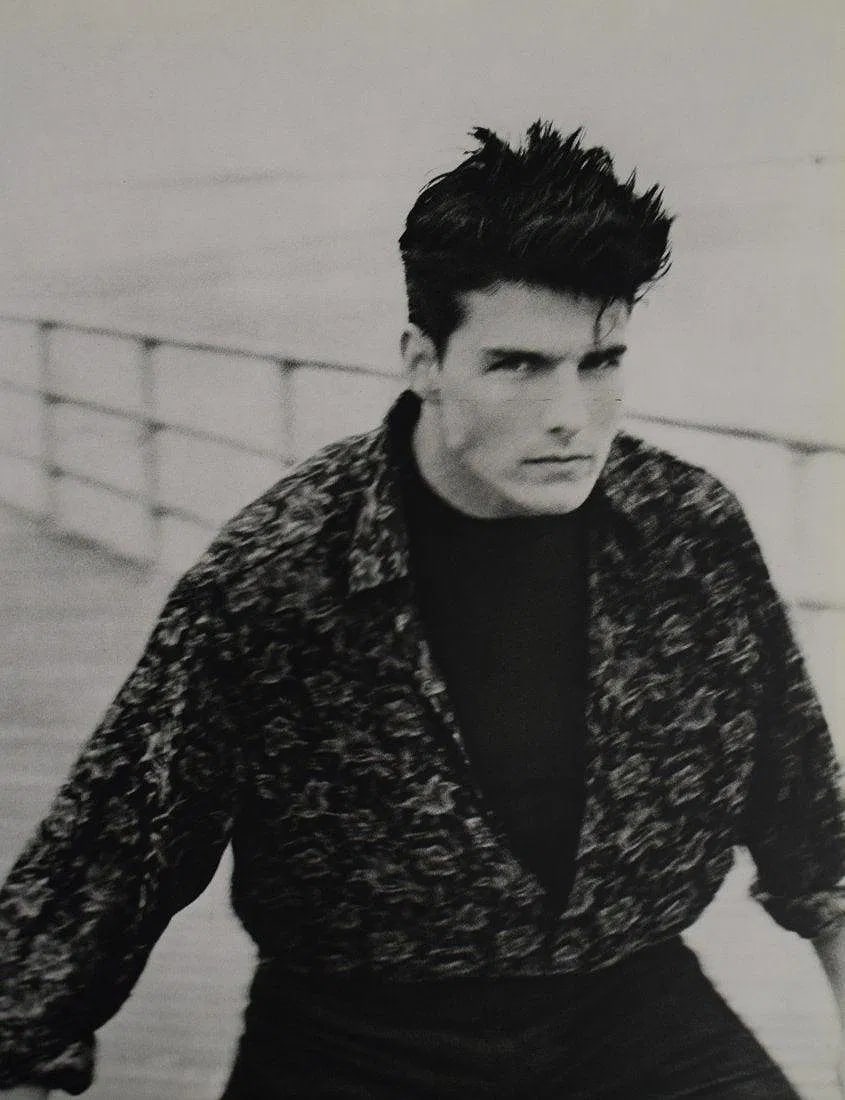HERB RITTS (1952-2002): Tom Cruise, Printed in colors mounted on archival board 14" x 11"