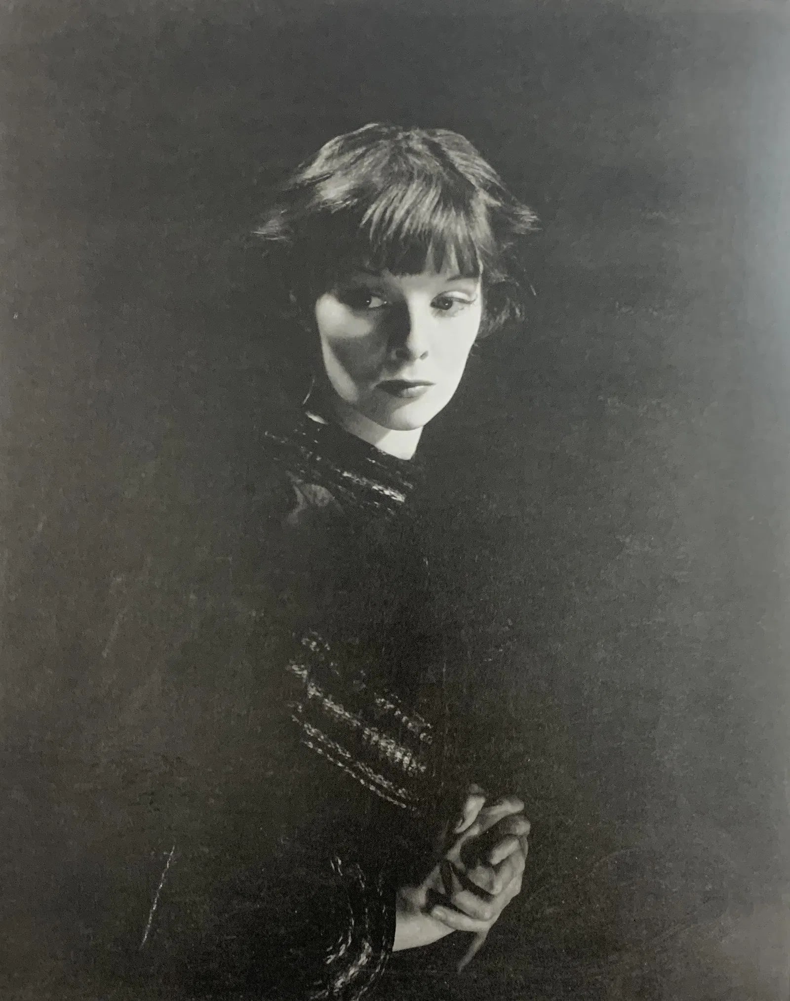 CECIL BEATON (1904-1980): Katherine Hepburn, Joan of Arc in sequins, New York, Printed in colors mounted on archival board 10 5/8" x 8 5/8"