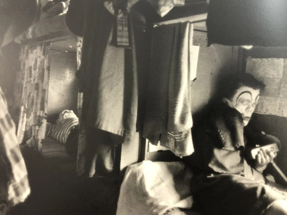 BRUCE DAVIDSON (B. 1933): The Dwarf and the Clyde Beatty Circus, Printed in colors mounted on archival board 6 3/8" x 9 5/8"