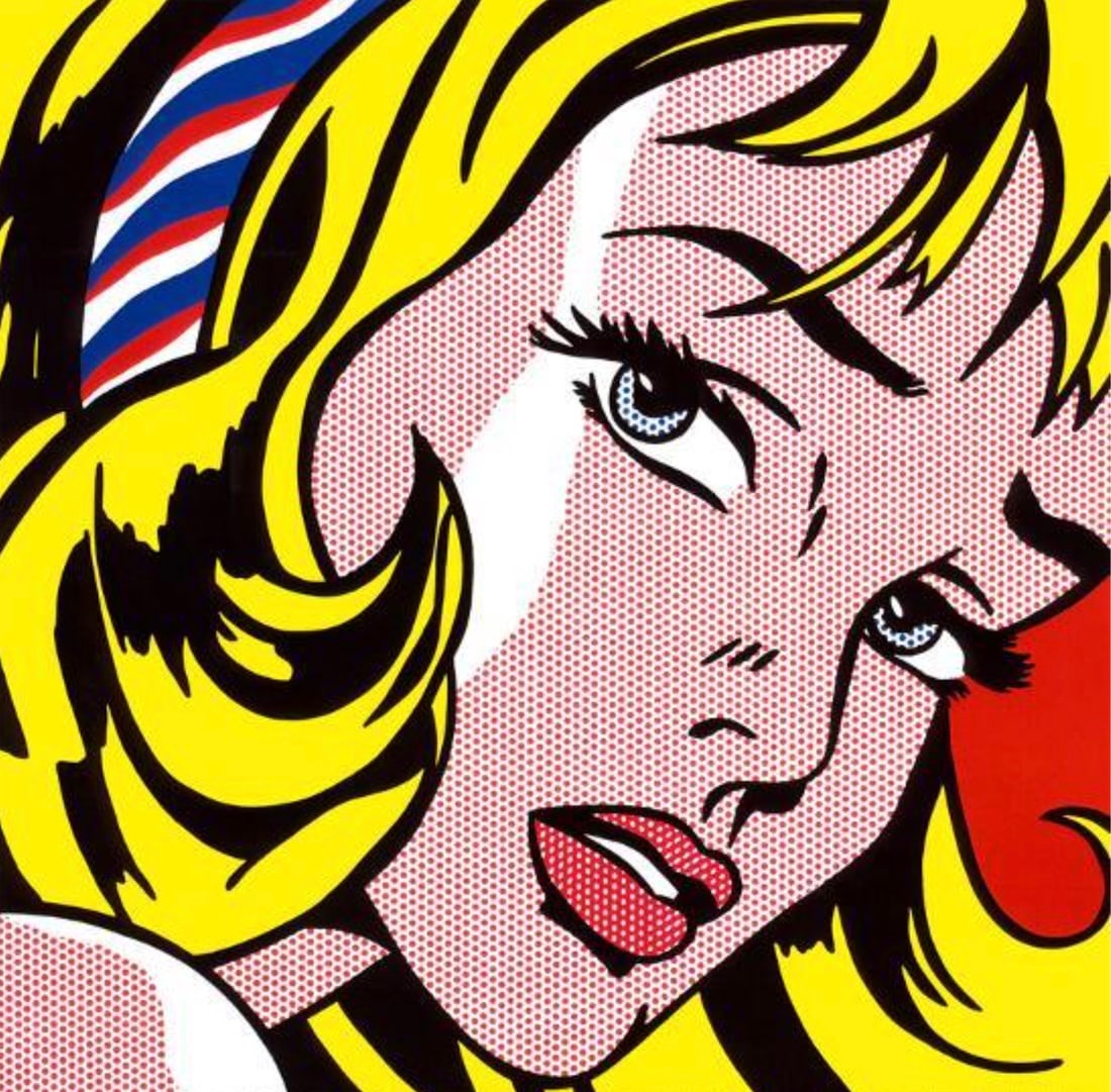 AFTER ROY LICHTENSTEIN (AMERICAN) PRINT ON PAPER: After Roy Lichtenstein (American) Print on Paper. Girl with Hair Ribbon (1965). Measures 11.75 x 11.85 inches.