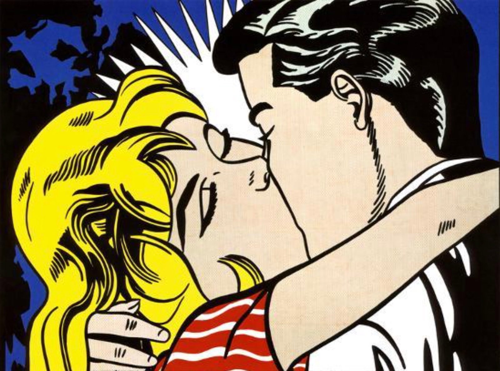 AFTER ROY LICHTENSTEIN (AMERICAN) PRINT ON PAPER: After Roy Lichtenstein (American) Print on Paper. Kiss II (1962). Measures 15.25 x 11.50 inches.
