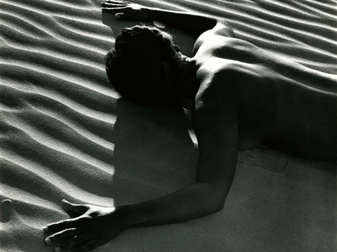 BRETT WESTON (AMERICAN) PRINT ON PAPER: Brett Weston (American) Print on Paper. Nude and Dune. Measures 12.00 x 9.00 inches.