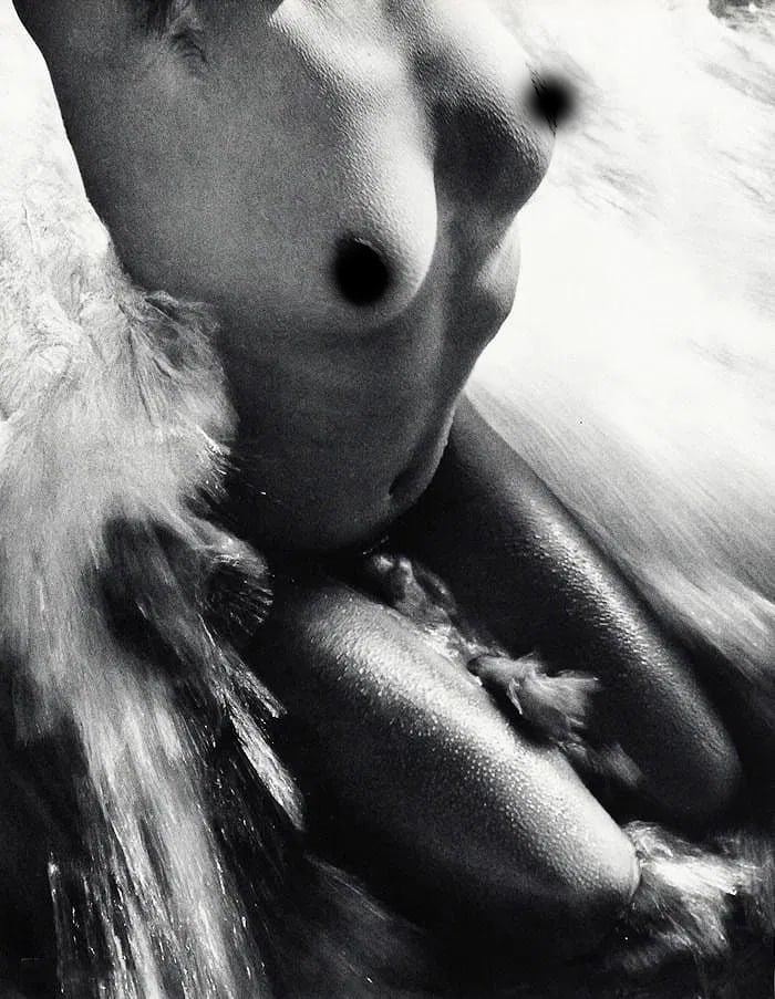 LUCIEN CLERGUE (FRENCH) PRINT ON PAPER: Lucien Clergue (French) Print on Paper. Female Nude Body. Printed in Switzerland in 1968, Published by Pierre Belfond Editions. Measures 11.00 x 9.00 inches.