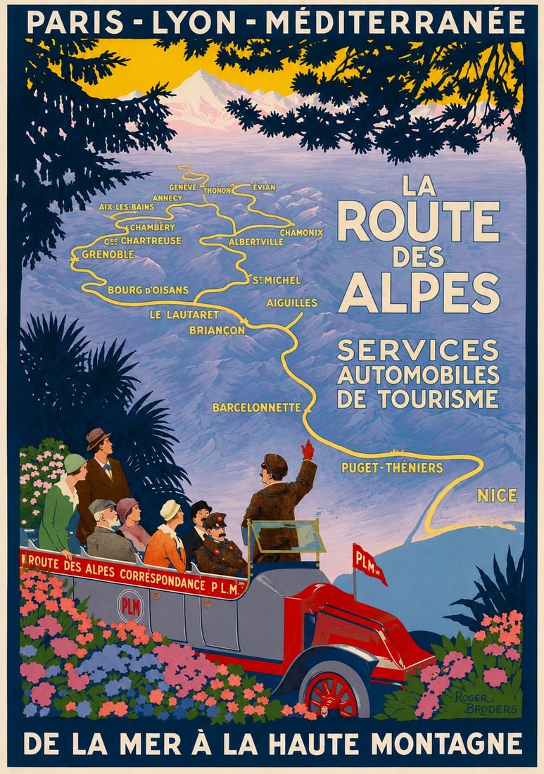 AFTER PARIS-LYON-MEDITERRANEE POSTER: After Paris-Lyon-Mediterranee Poster. Adhered to canvas.