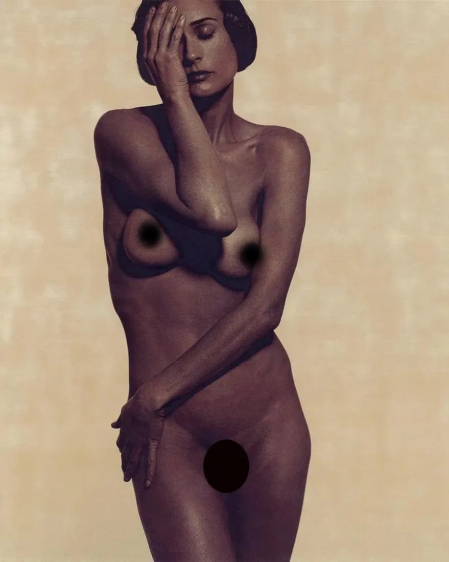 KARL LAGERFELD (GERMAN) PRINT ON PAPER: Karl Lagerfeld (German) Print on Paper. Demi Moore. Printed in USA in 1997, Limited Edition. Measreus 10.70 x 13.35 inches. Photolithograph. Satin finish.