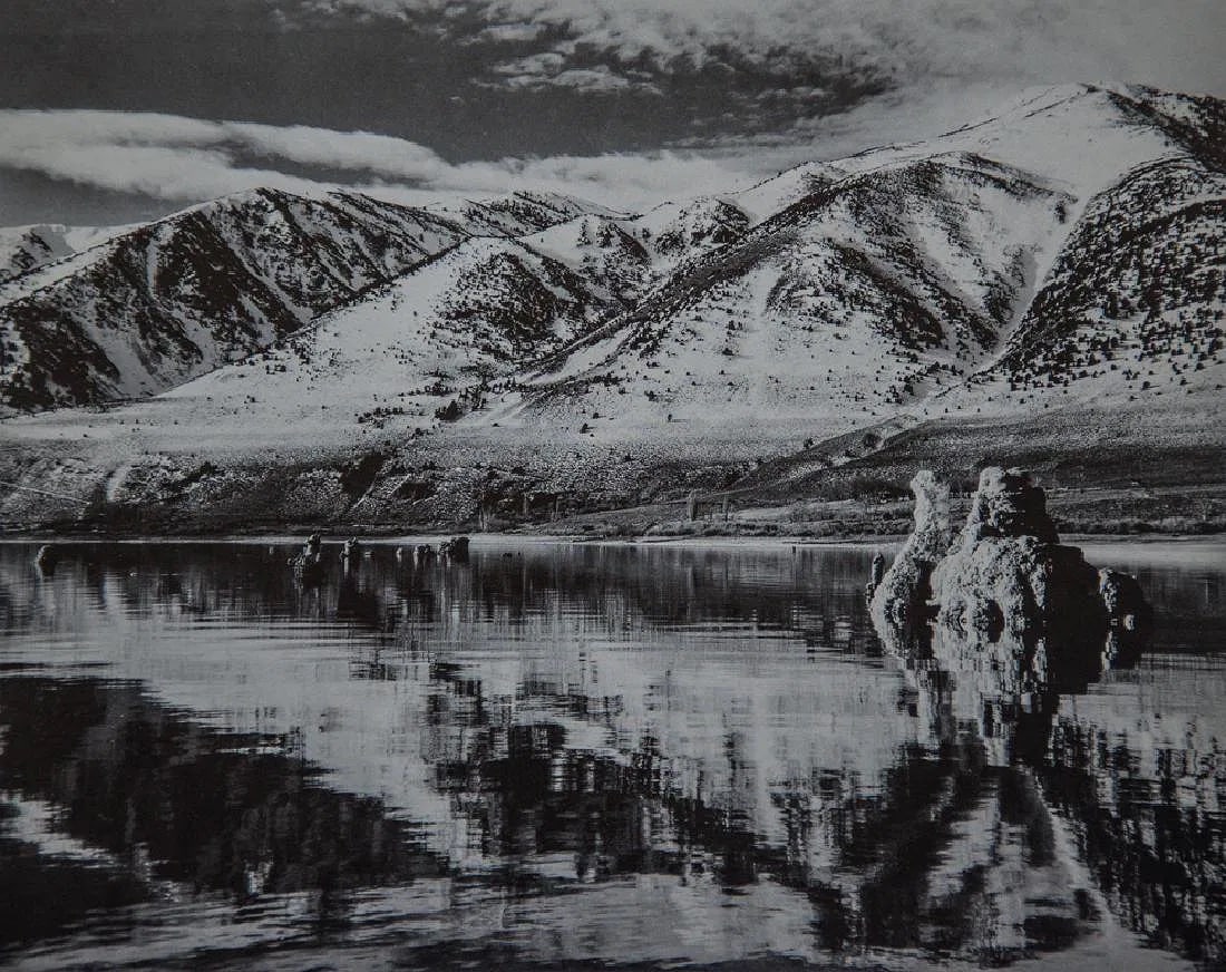 BRETT WESTON (AMERICAN) PRINT ON PAPER: Brett Weston (American) Print on Paper. Mono Lake. Printed in USA in 1966. Measures 7.25 x 5.75 inches.