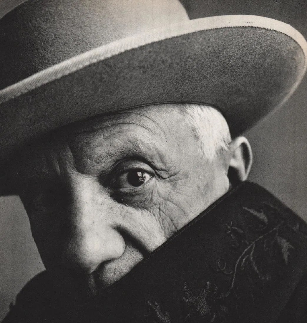 IRVING PENN (AMERICAN) PRINT ON PAPER: Irving Penn (American) Print on Paper. Pablo Picasso. Printed in West Germany in 1960. Measures 9.50 x 10.00 inches. Gravure.