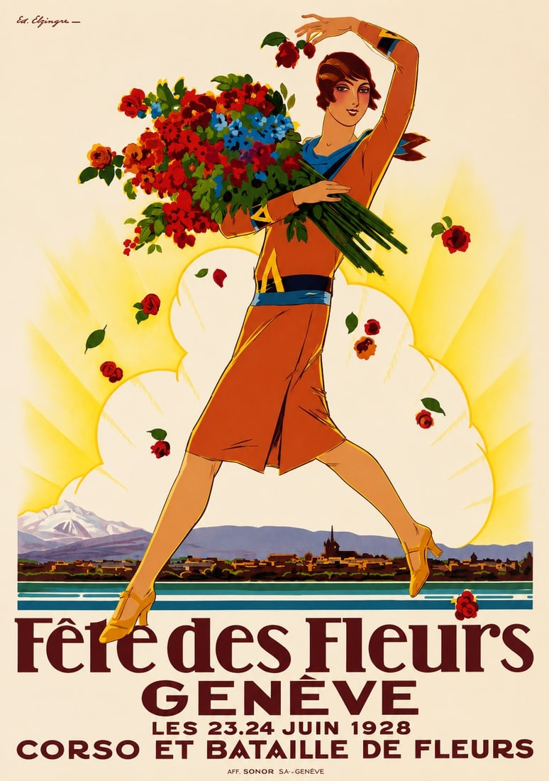 AFTER GENEVE CORSO ET BATAILLE DE FLEURS POSTER (1 of 1)