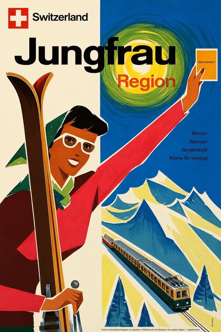 AFTER SWITZERLAND POSTER: After Switzerland Poster. Adhered to canvas.