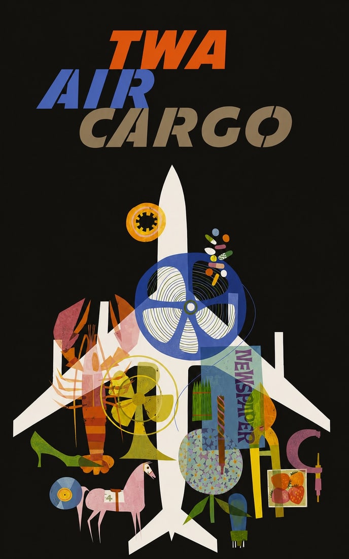 AFTER TWA POSTER: After TWA Poster. Adhered to canvas.