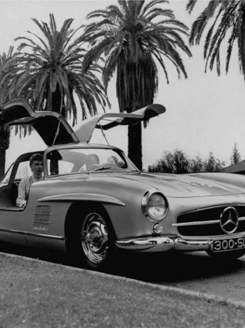 MERCEDES BENZ GULLWING PRINT ON PAPER: Mercedes Benz Gullwing Print on Paper. 24.00 x 30.00 inches.