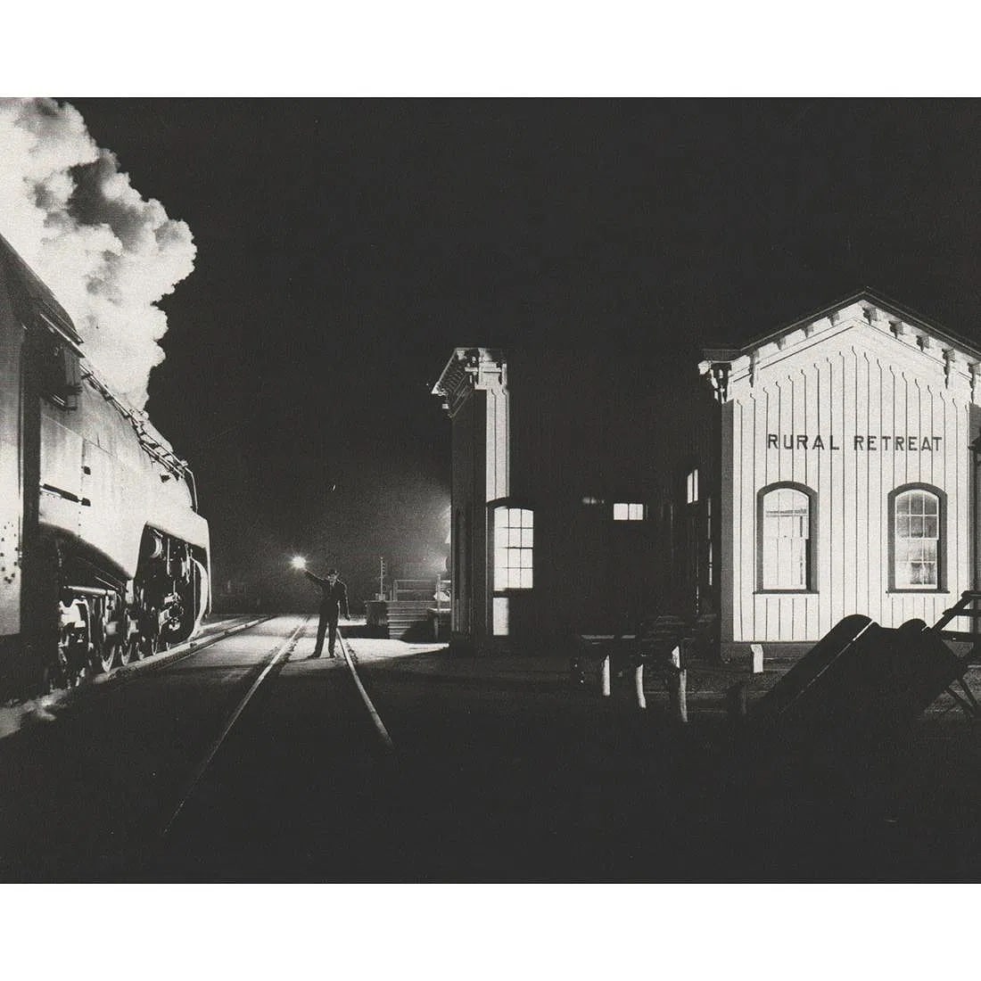 O. WINSTON LINK (AMERICAN) PRINT ON PAPER: O. Winston Link (American) Print on Paper. Birmingham Special at Rural Retreat, Virginia (1957). Printed in France in 1980s. Gravure. Measures 6.00 x 7.75 inches.