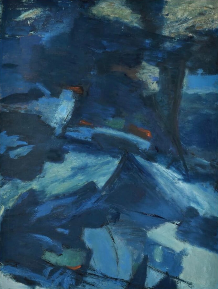AFTER ALMA THOMAS (AMERICAN) PRINT ON PAPER: After Alma Thomas (American) Print on Paper. Blue Night (1959). Measures 27.25 x 36.00 inches.