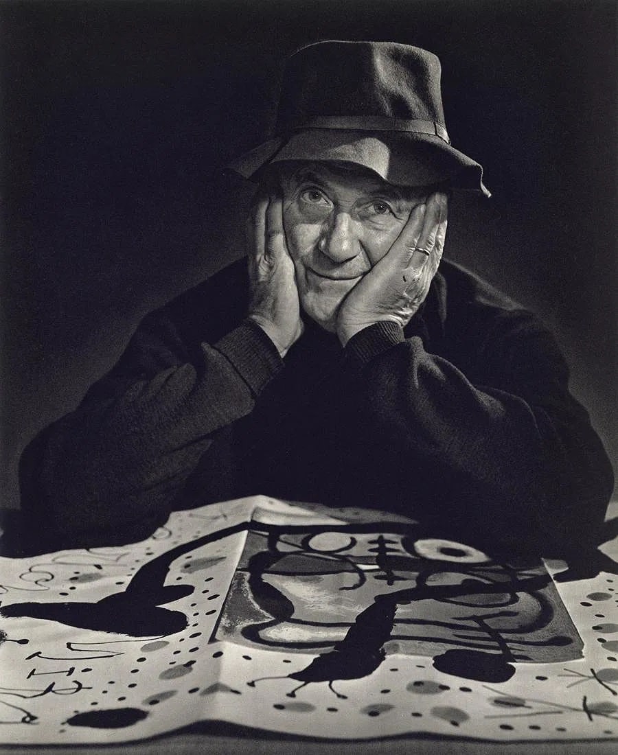YOUSUF KARSH (ARMENIAN-CANADIAN) PRINT ON PAPER: Yousuf Karsh (Armenian-Canadian) Print on Paper. Joan Miro. Printed in Switzerland in 1976. Measures 9.30 x 11.35 inches. Gravure.