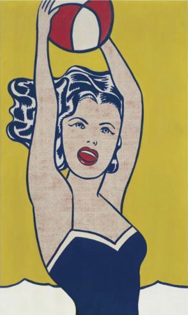AFTER ROY LICHTENSTEIN (AMERICAN) PRINT ON PAPER: After Roy Lichtenstein (American) Print on Paper.Girl With Ball. Measures 16.00 x 28.00 inches.