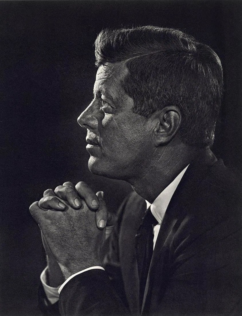 YOUSUF KARSH (ARMENIAN-CANADIAN) PRINT ON PAPER: Yousuf Karsh (Armenian-Canadian) Print on Paper. John F. Kennedy. Printed in Switzerland in 1976. Measures 9.15 x 11.90 inches. Gravure.