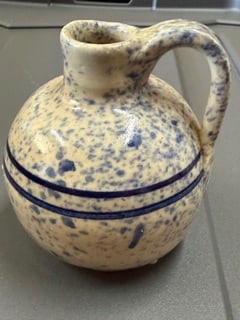 Jerry Brown Studio Pottery Cobalt Spatter Jug 1981 (1 of 8)