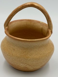 Cornelison / Bybee Kentucky Art Pottery Basket, Uranium Glaze (per Collector Note) (1 of 4)