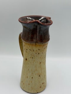 Studio Pottery Pitcher Vase, Two-Tone Glaze, Signed Base - 2
