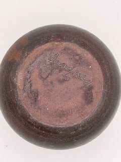 Signed Studio Pottery Frog Vase – Rustic Brown Glaze – Hand Thrown - 2