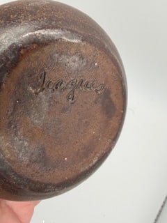 Signed Studio Pottery Frog Vase – Rustic Brown Glaze – Hand Thrown - 5