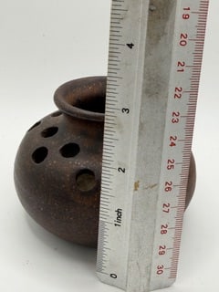 Signed Studio Pottery Frog Vase – Rustic Brown Glaze – Hand Thrown - 6