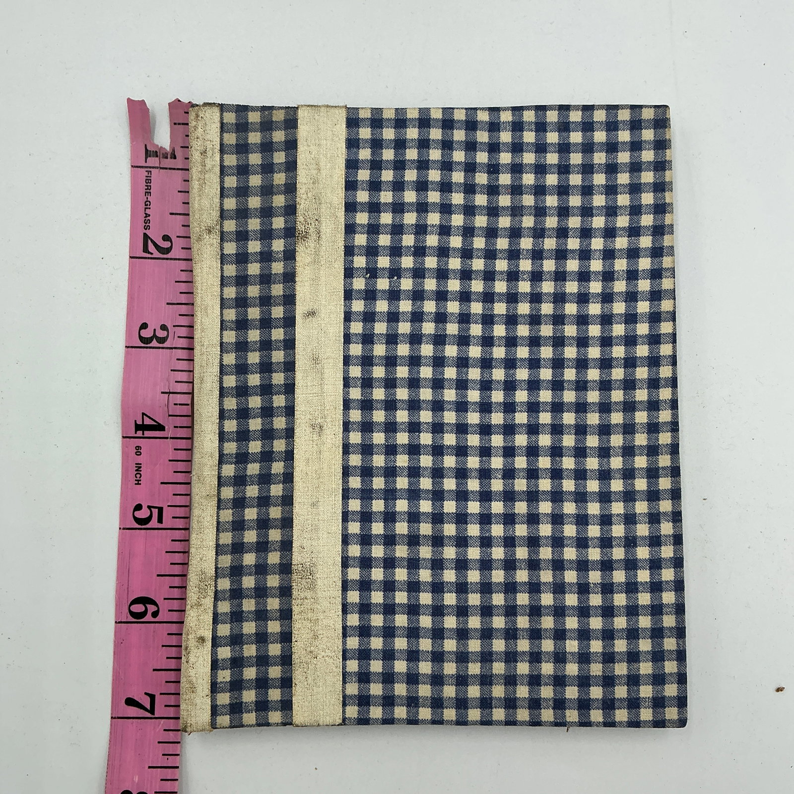 Vintage Blue Gingham Fabric Photo Album Scrapbook Small Book (1 of 4)