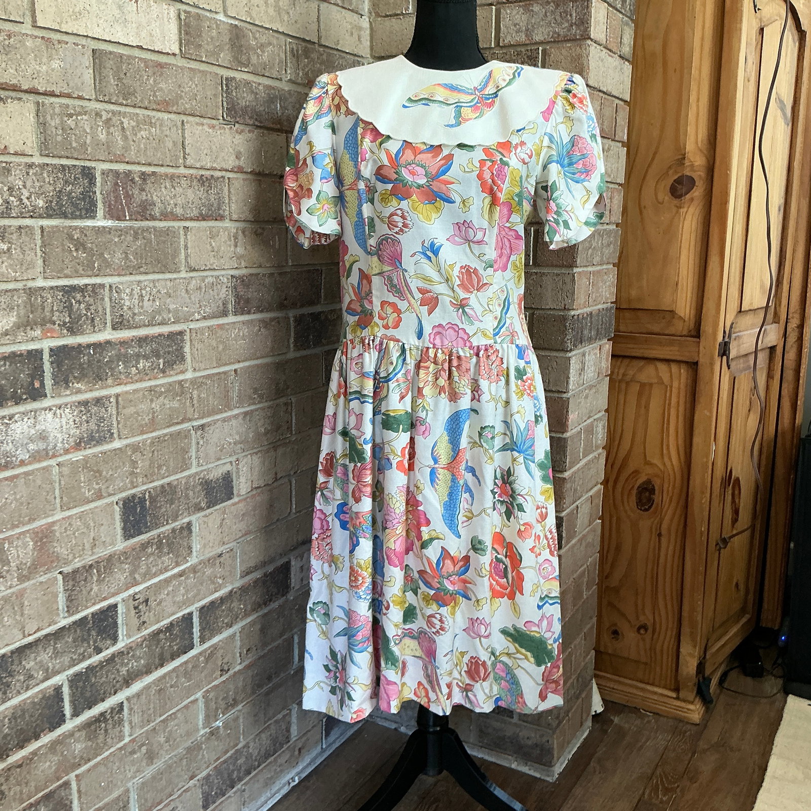 Vintage Leslie Fay Floral Day Dress, ILGWU Union Made, Size 10, Mid-20th Century (1 of 14)