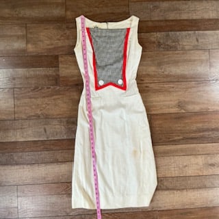 Vintage Vago Juniors California Cream Sheath Dress Sleeveless 1960s (1 of 8)